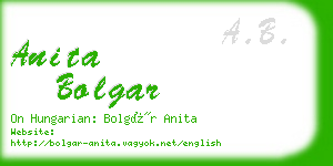 anita bolgar business card